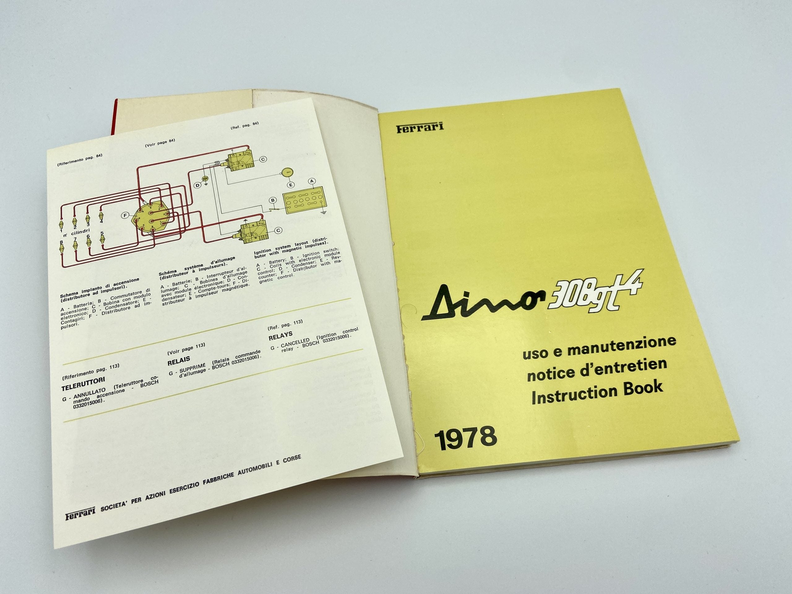 Ferrari Dino 308 GT4 Owner’s Manual #163/78 - 1978