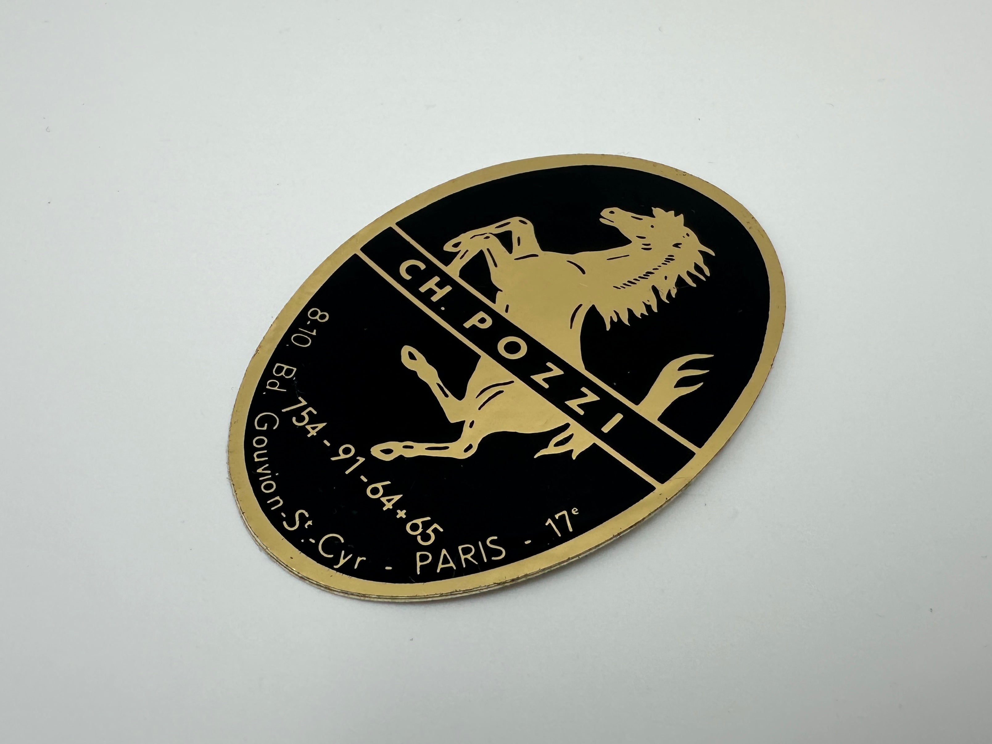 Ferrari Ch. Pozzi Dealership Decal/ Sticker  - Dino 246, 365 GTC4, 365 GTB4 Daytona - Original