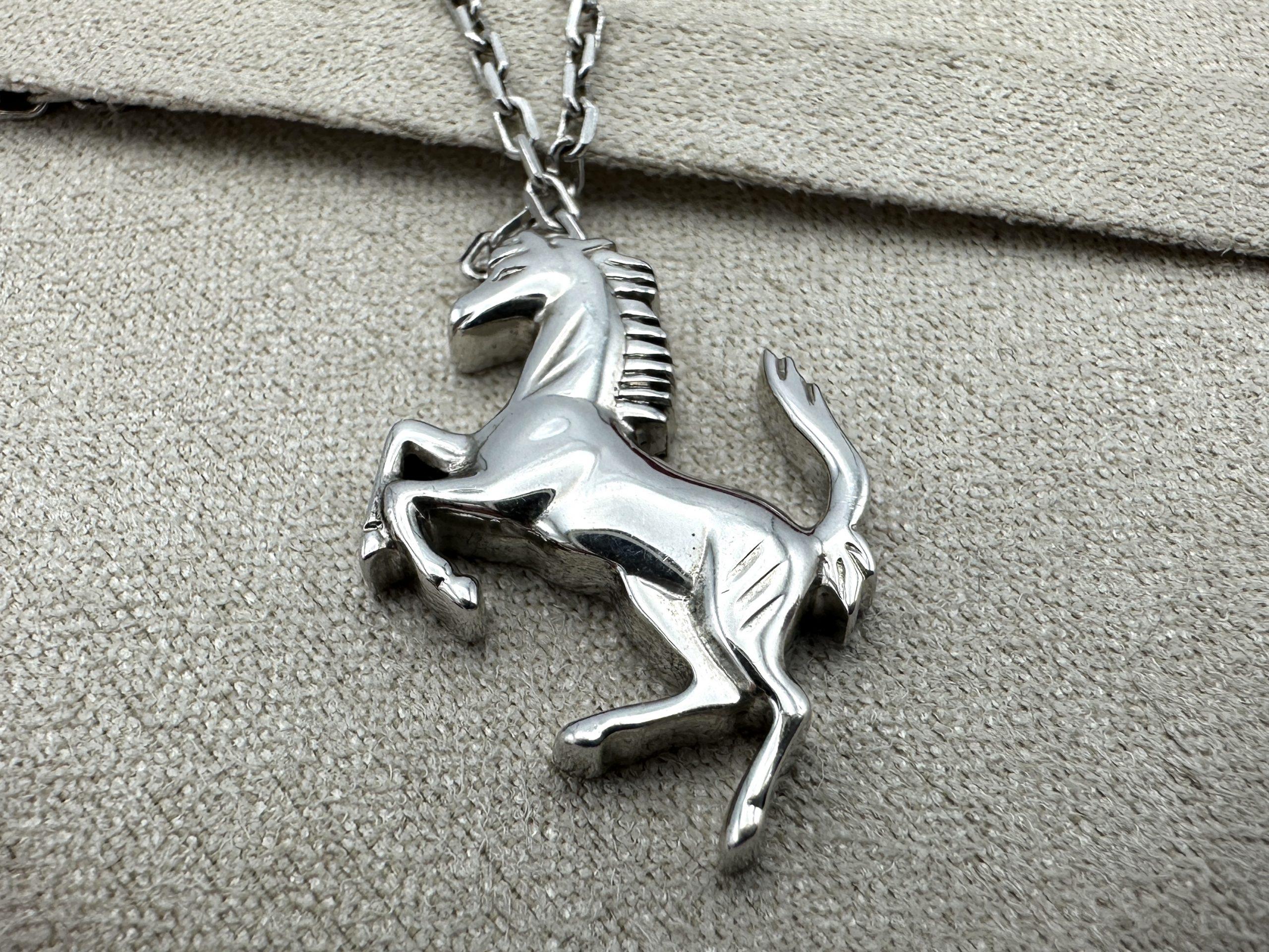 Ferrari Cavallino Rampante 925 Silver Necklace - In Box - Prancing Horse