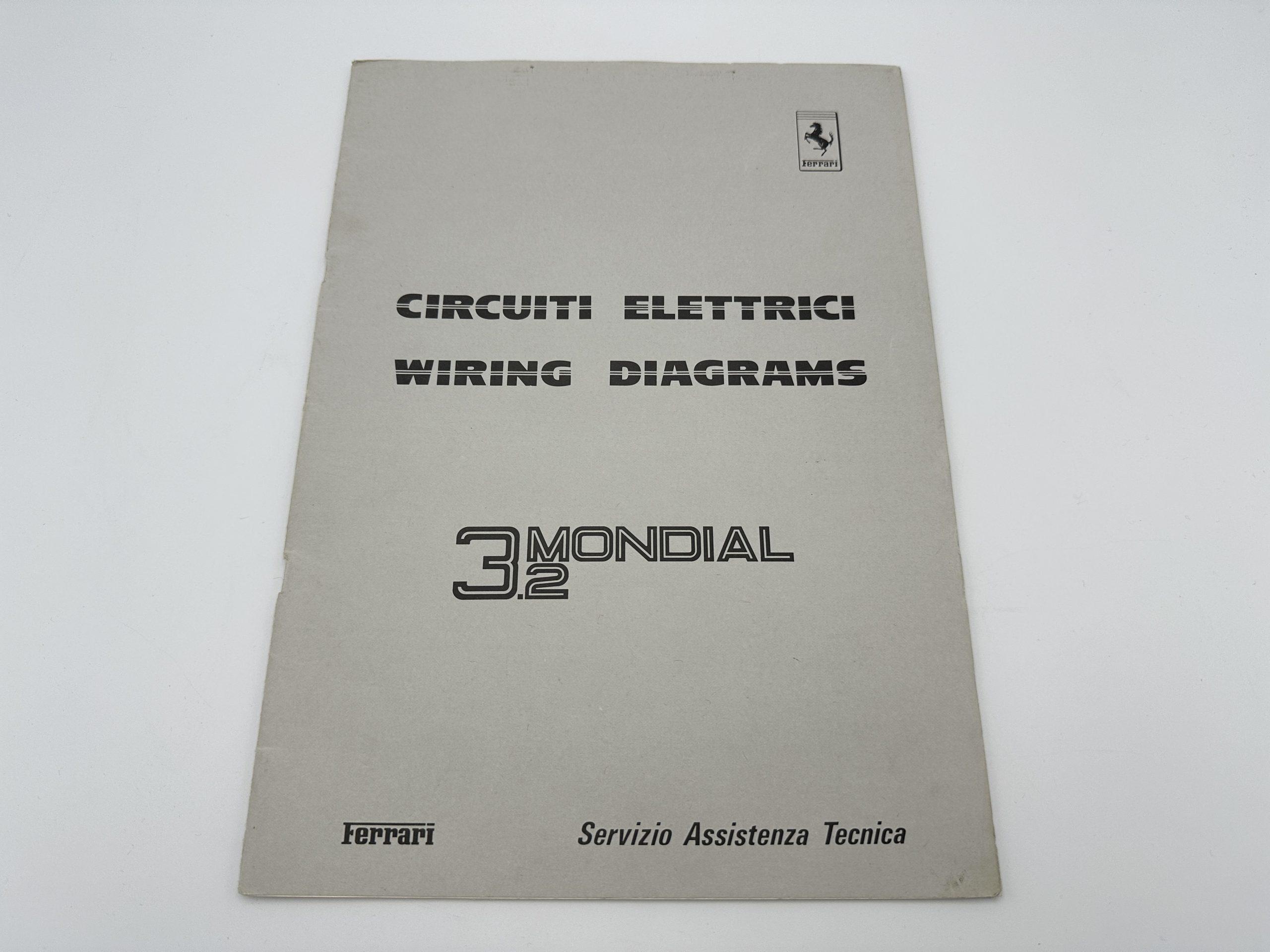 Ferrari Mondial 3.2 Wiring Diagrams – Circuiti Elettrici #419/86 – 1986