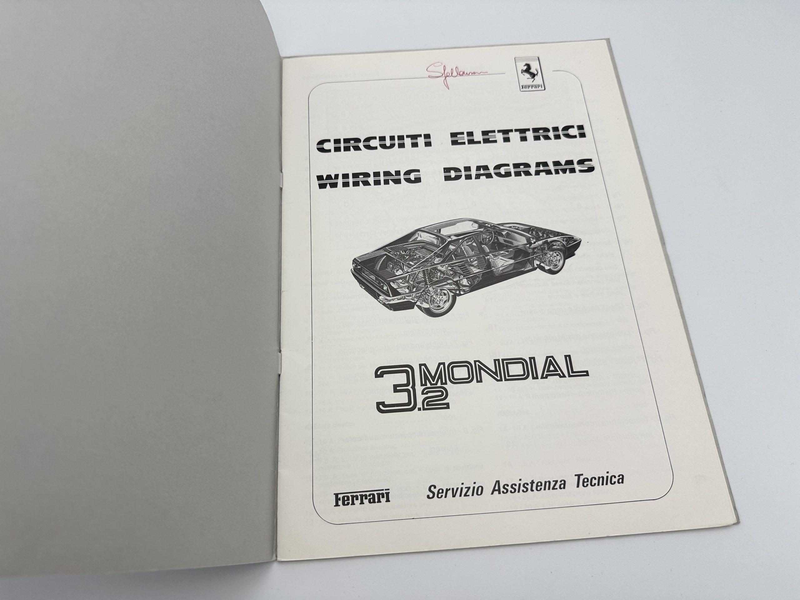 Ferrari Mondial 3.2 Wiring Diagrams – Circuiti Elettrici #419/86 – 1986