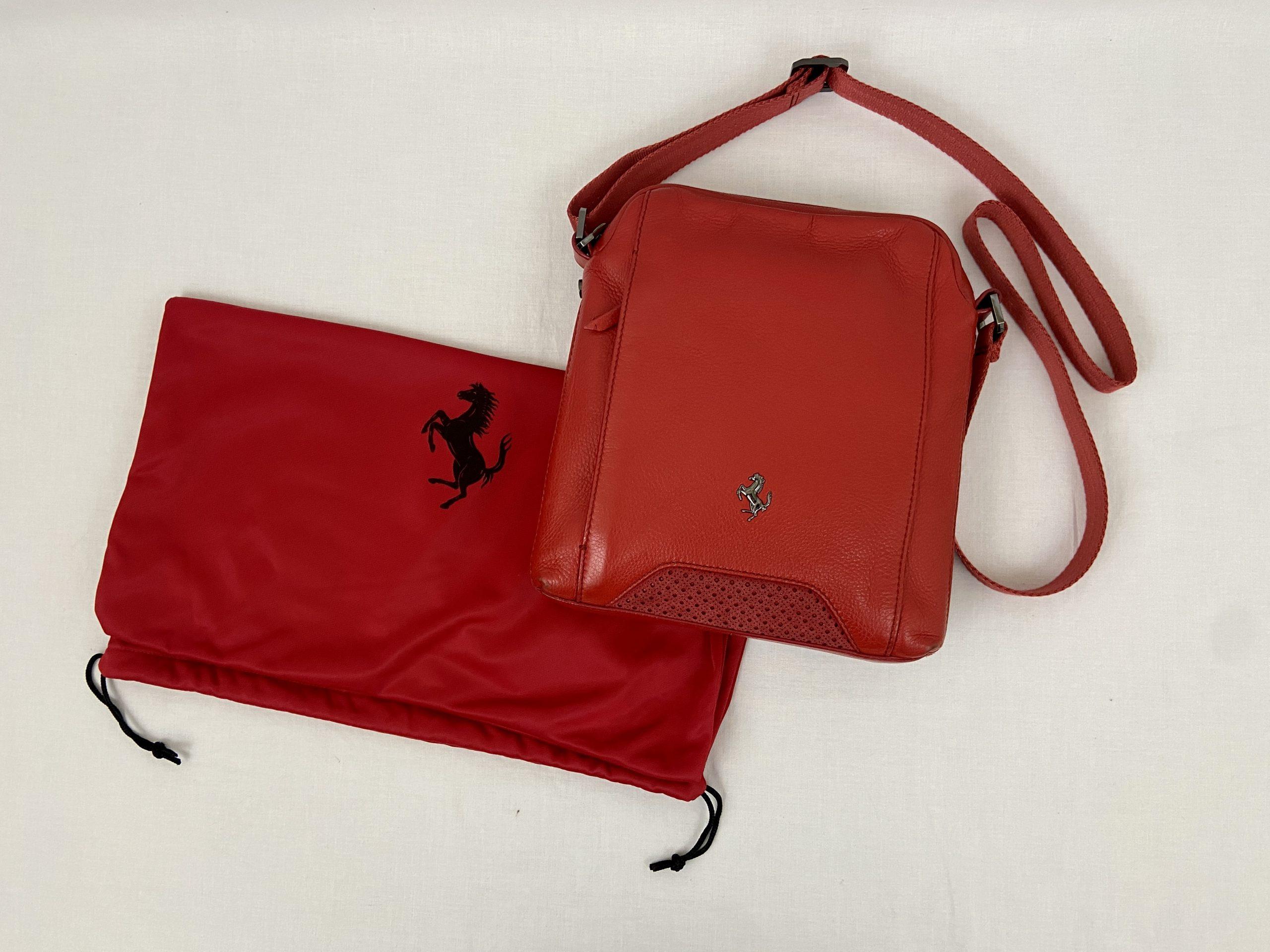 Ferrari Red Leather Purse, Shoulder Bag – Official Merchandise