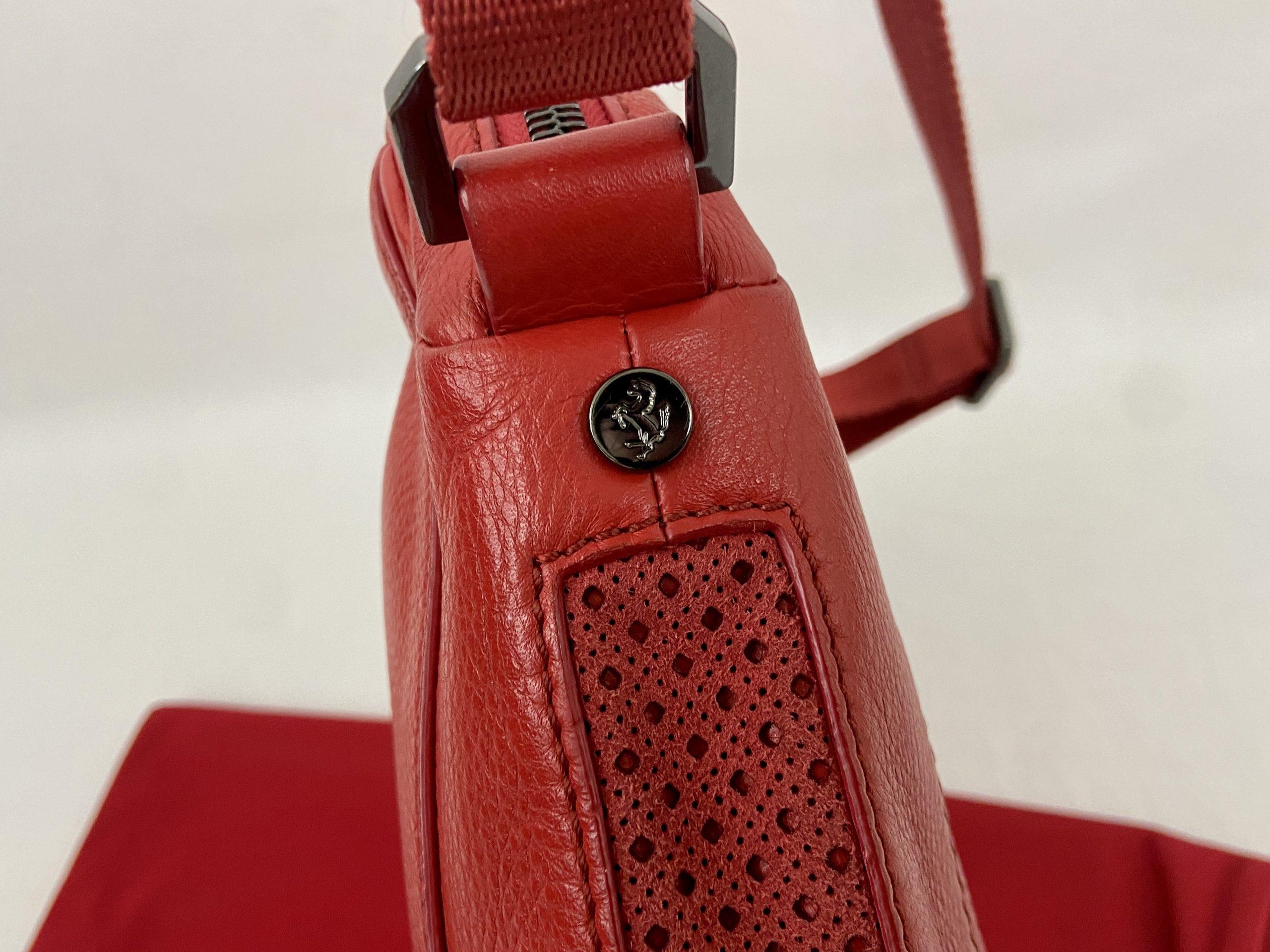 Ferrari Red Leather Purse, Shoulder Bag – Official Merchandise