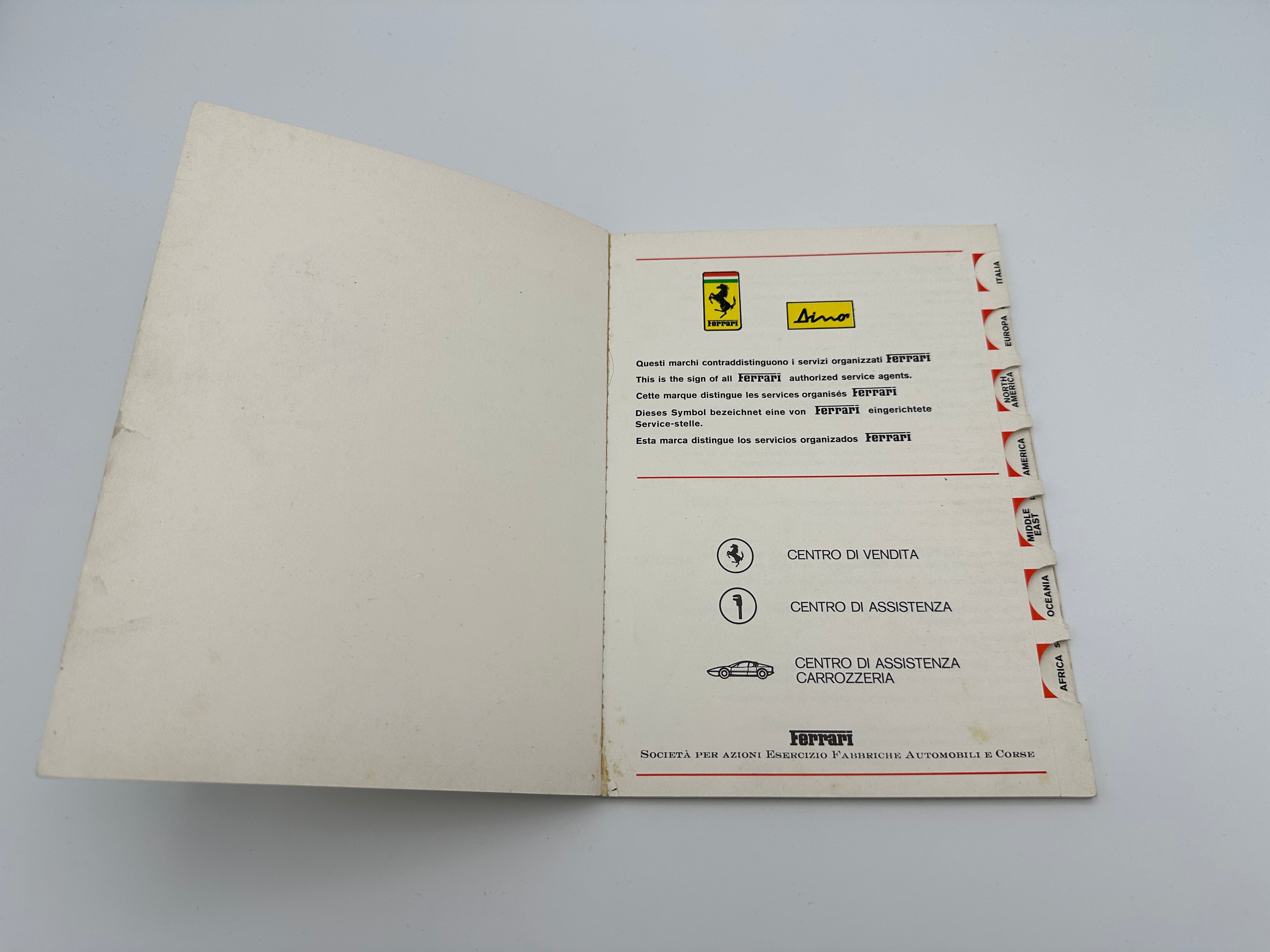 Ferrari 1978 Dealer Directory/ Sale and Service Organization #151/78