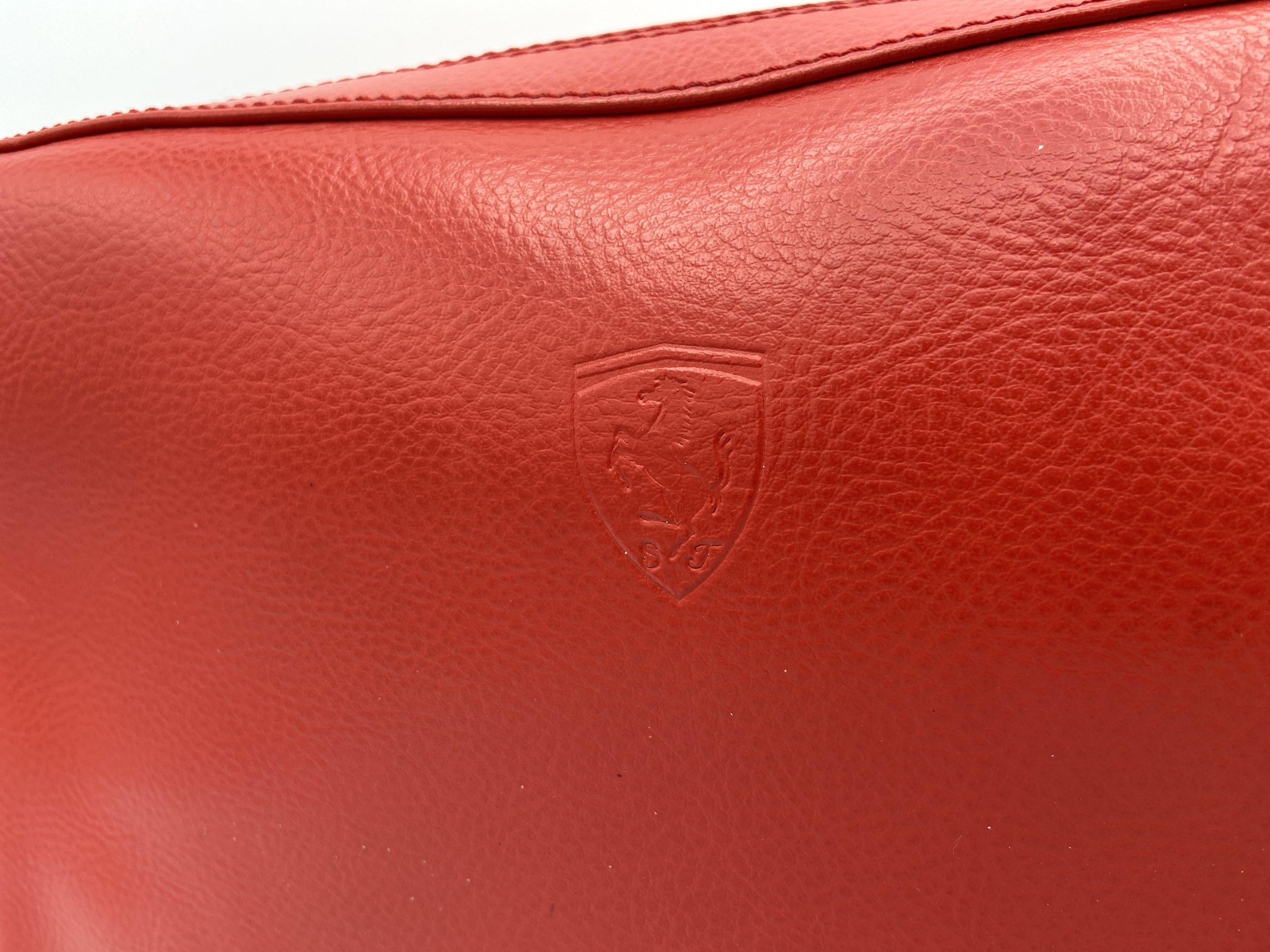 Ferrari Schedoni Red Leather Wash Bag, Personal Care Bag