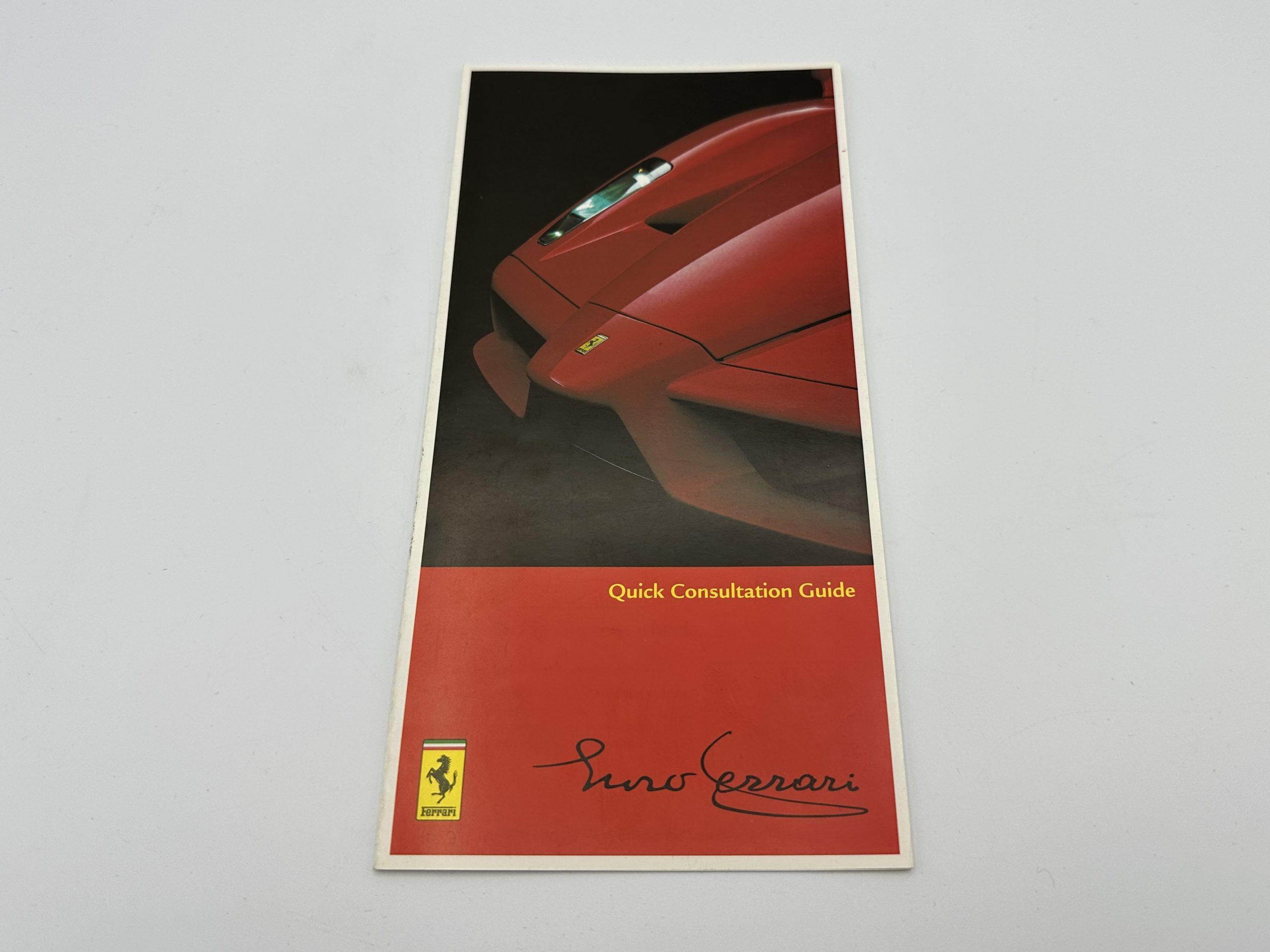 Ferrari Enzo Quick Consultation Guide Instructions Manual #2168/05 - English