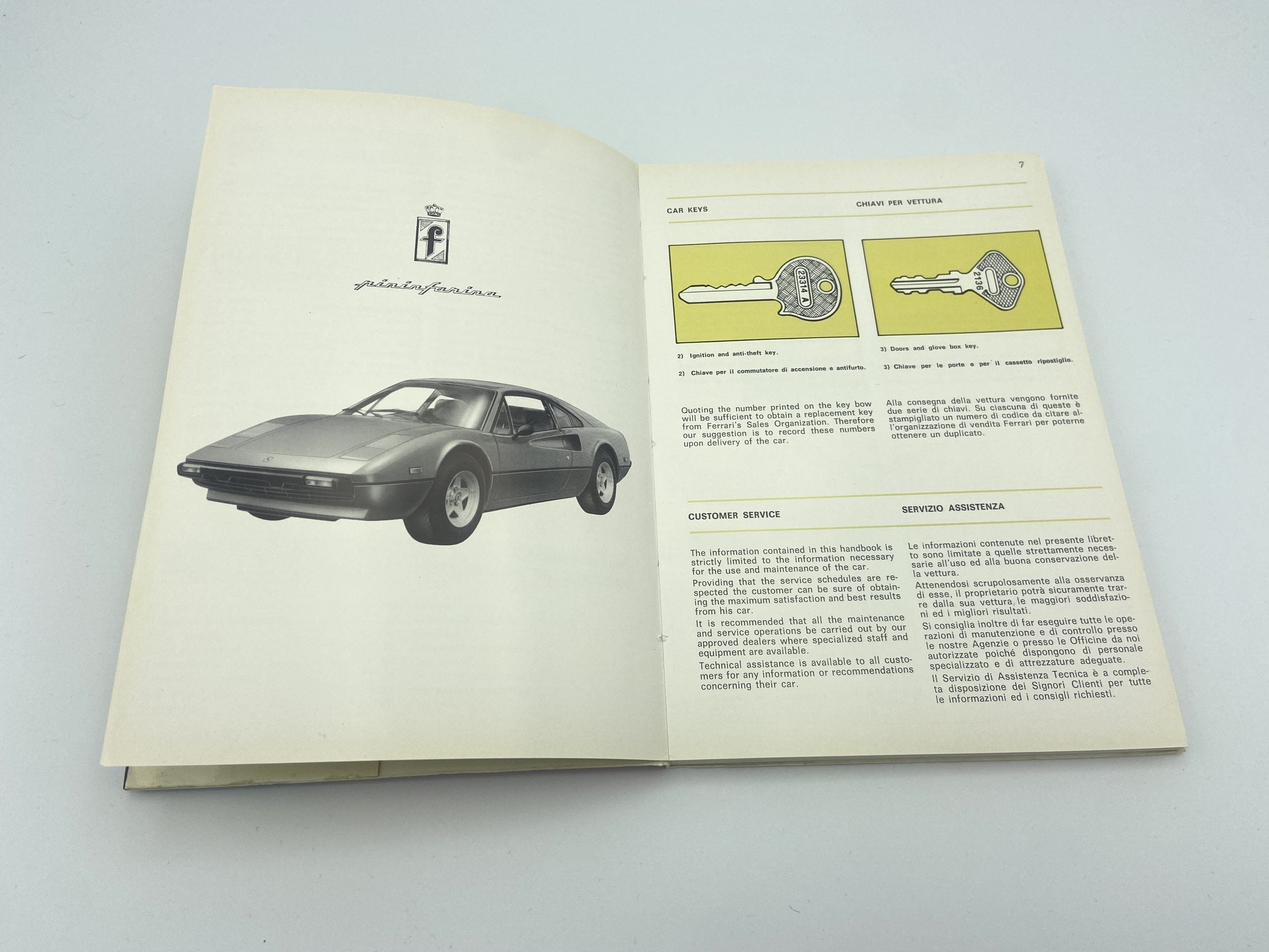 Ferrari 308 GTB North American Version Owner’s Manual #127/76 - 1976