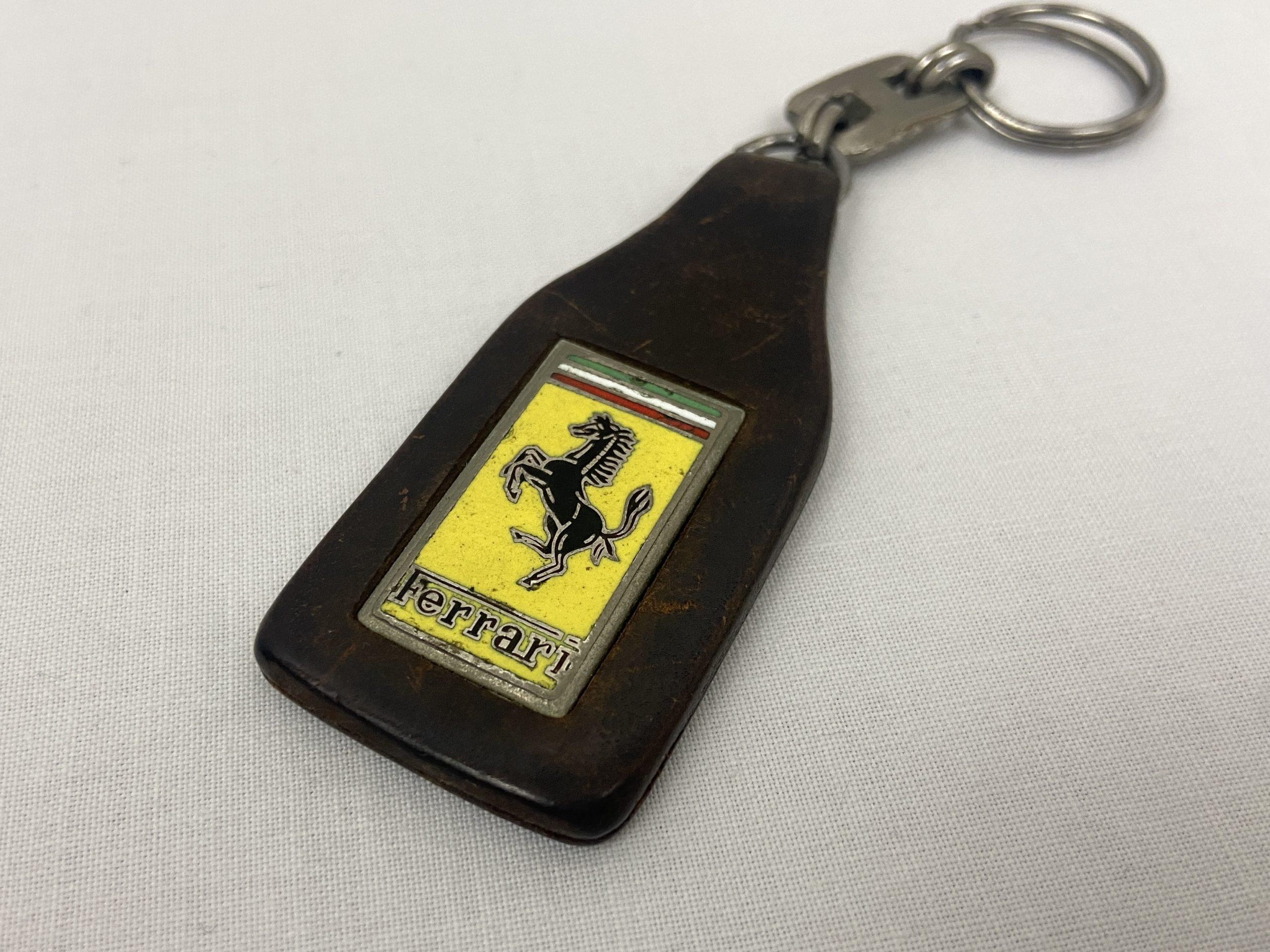 Ferrari Early Schedoni Leather Keychain, Keyfob, Prancing Horse logo