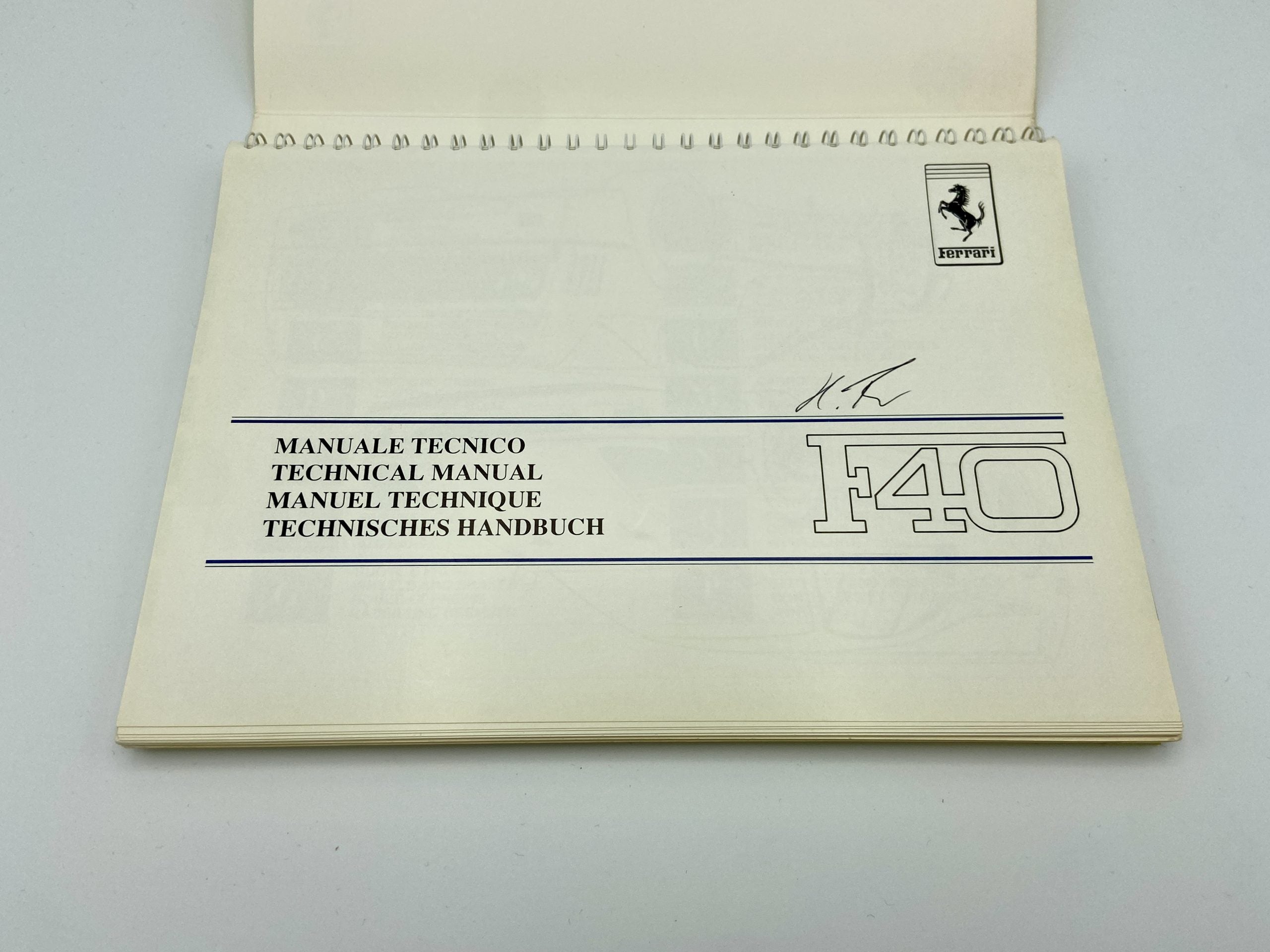 Ferrari F40 Owner’s Manual #512A/88 - 1988