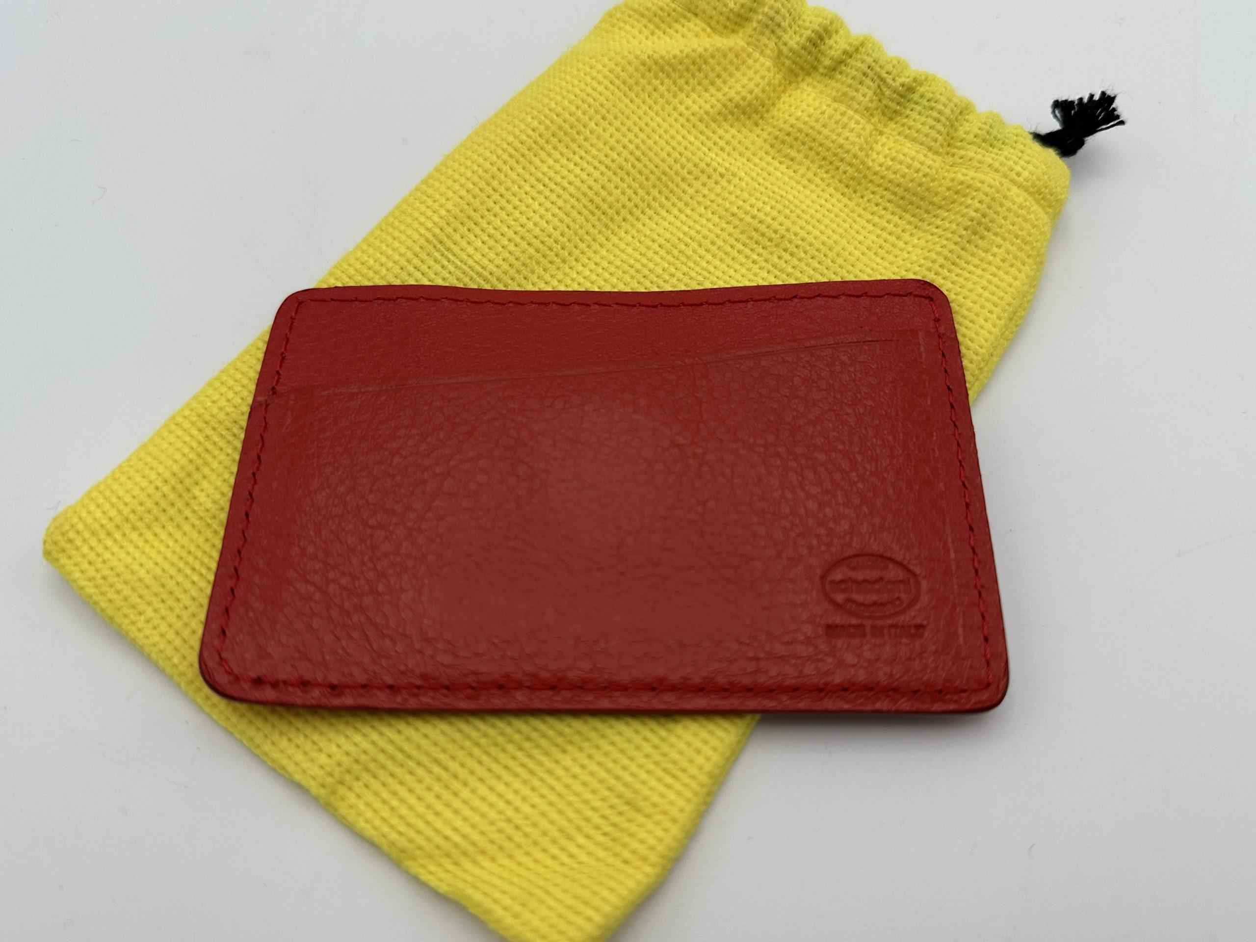 Ferrari Schedoni Red Leather Credit Card Pouch, Wallet - World Champions 2002