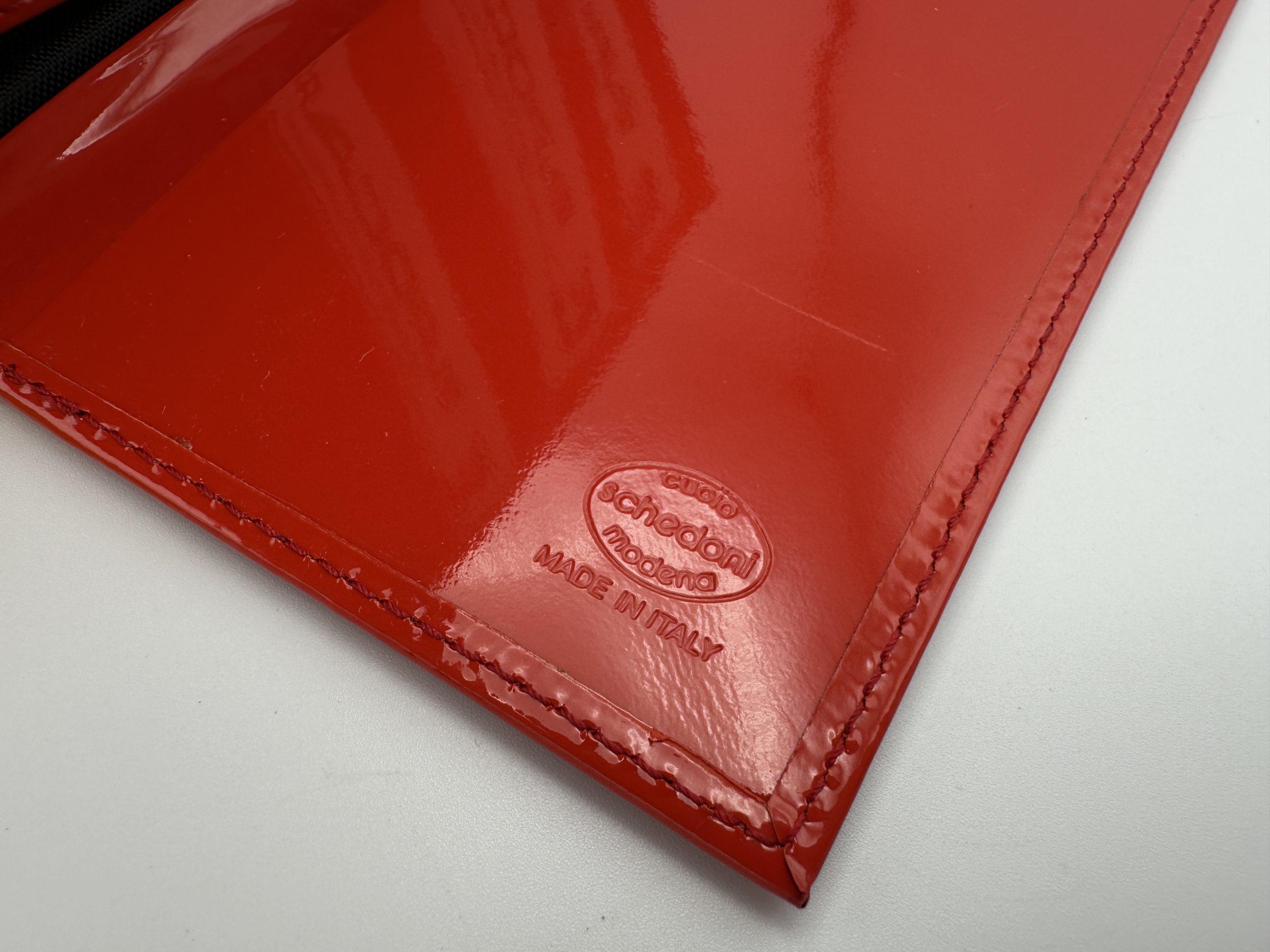 Ferrari Red Patent Leather Wallet, Credit Card Pouch - Schedoni