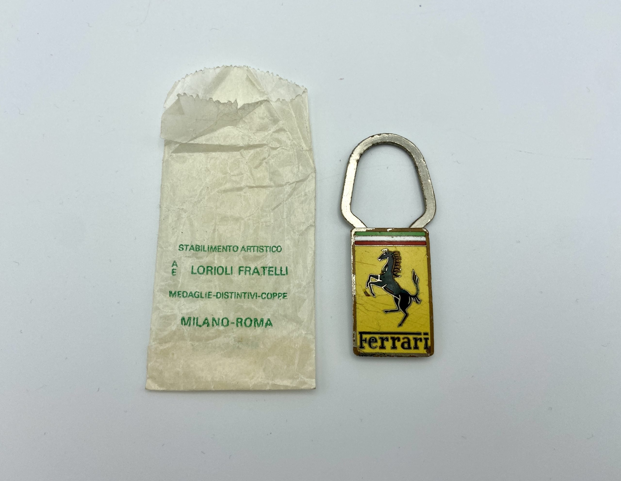 Ferrari A.E.Lorioli Keychain, Keyfob 1970’s - In Paper Bag