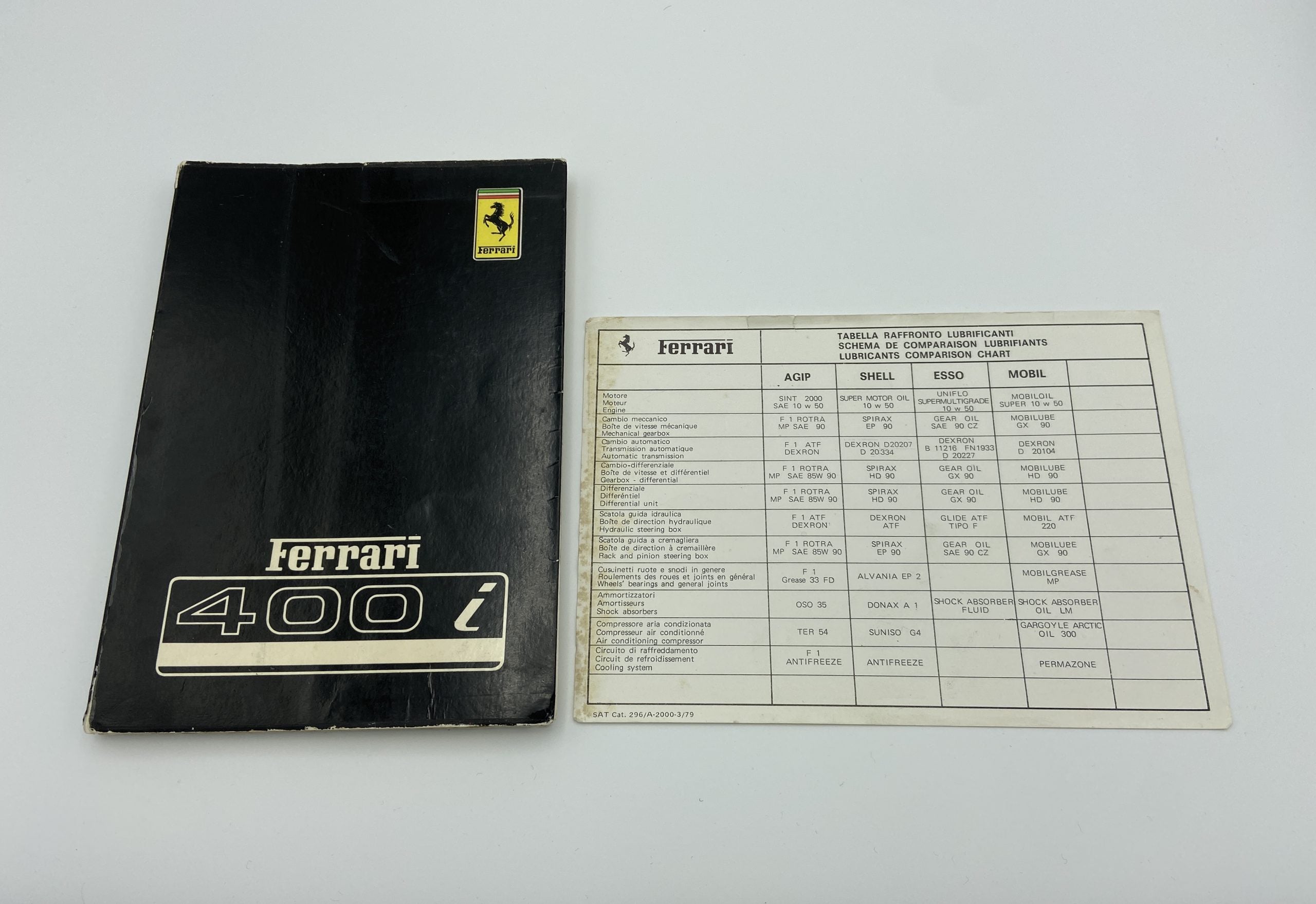 Ferrari 400i Owner's Manual #176/79 - 1979