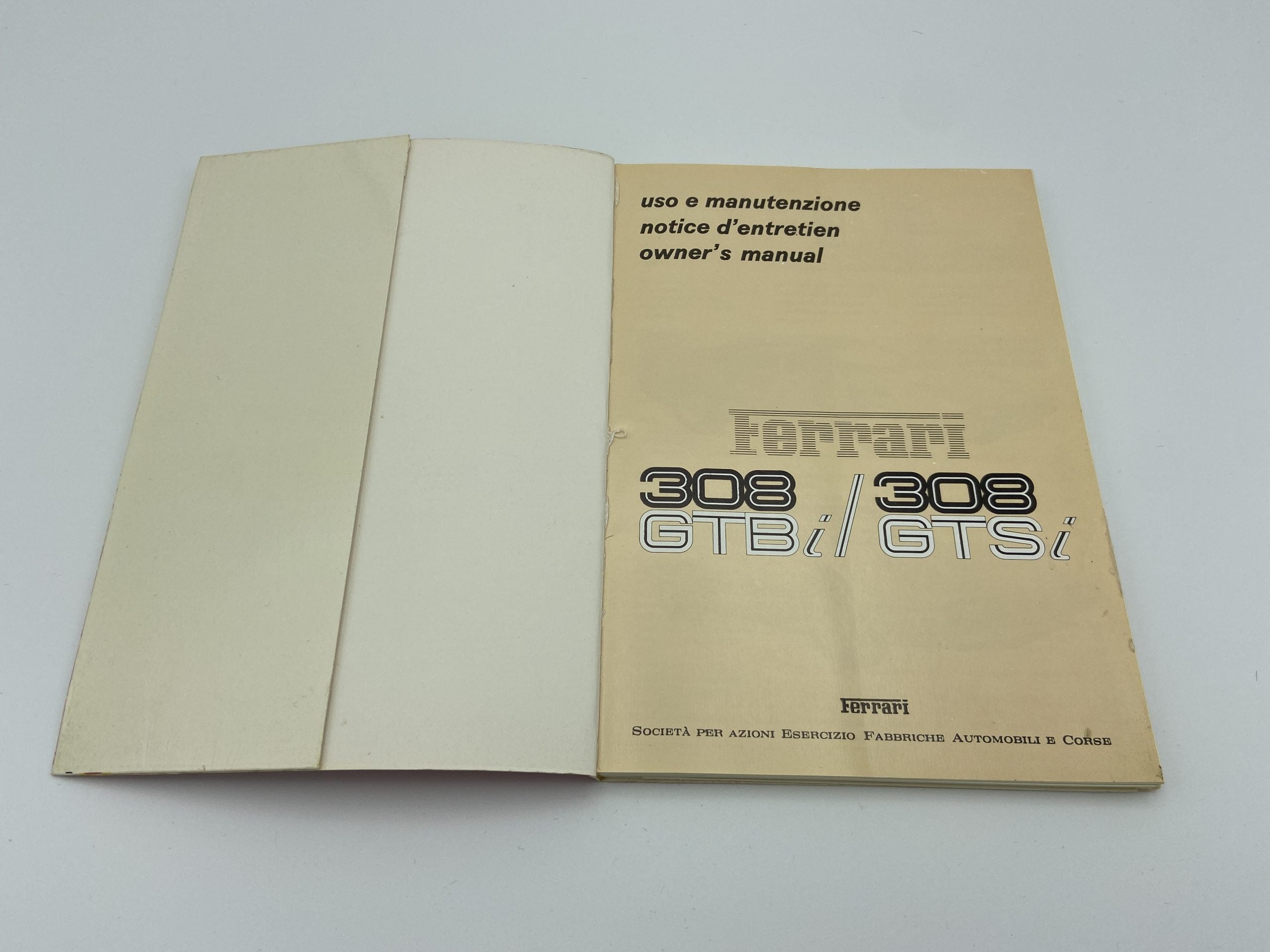 Ferrari 308 GTBi/GTSi Owner's Manual #195/80 - 1980