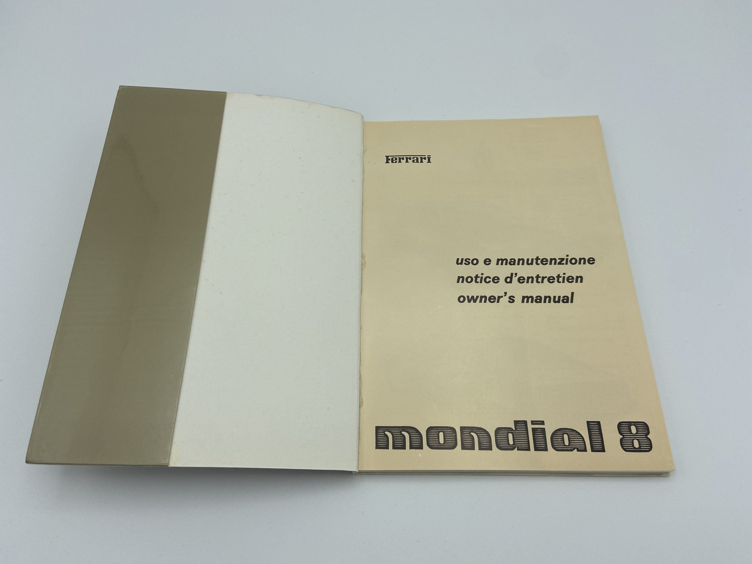 Ferrari Mondial 8 Owner's Manual #191/80 - 1980