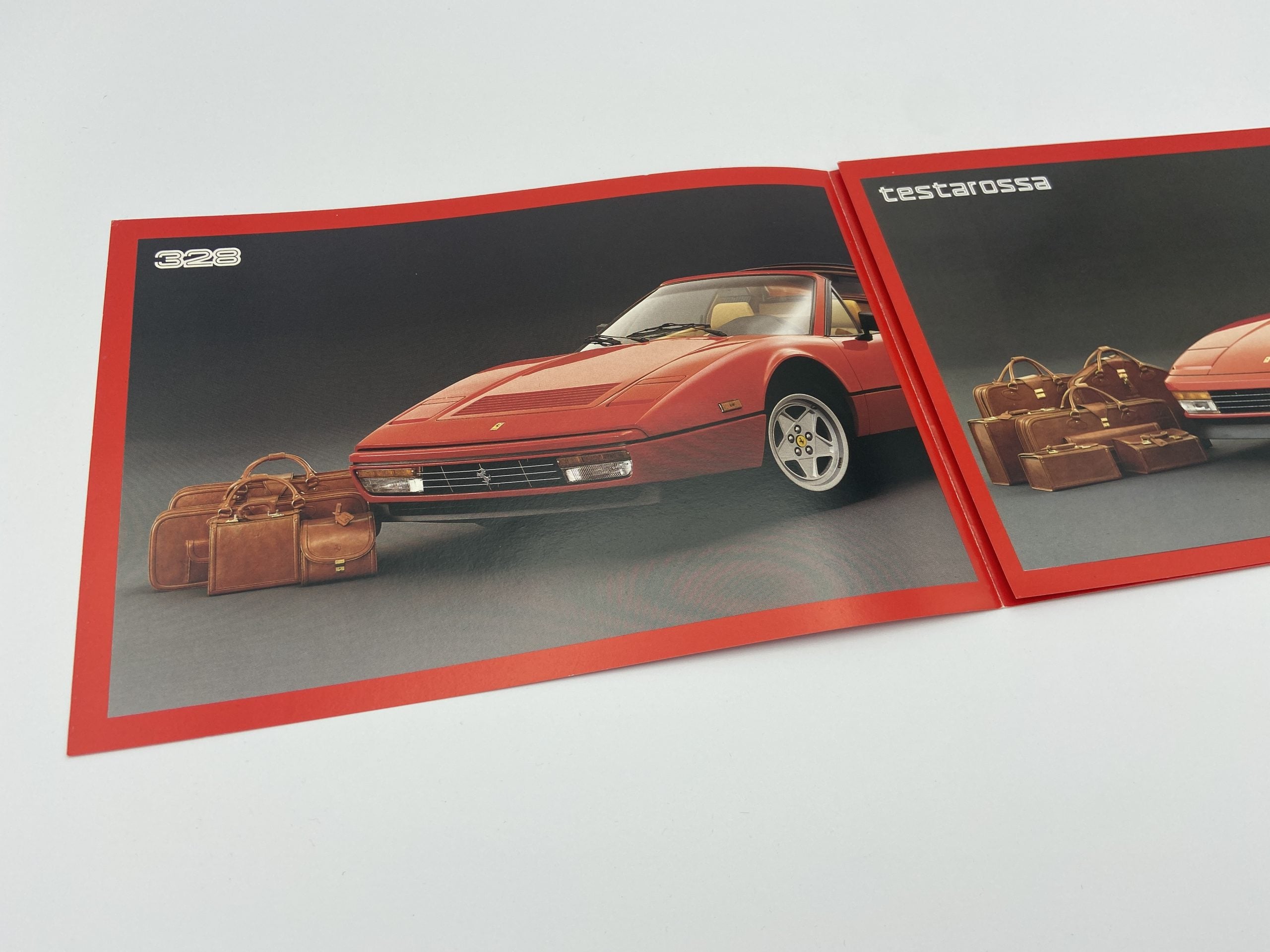 Ferrari Schedoni Sets of Suitcases Sales Brochure #3M/2/86 - 328, Testarossa, 3.2 Mondial, 412