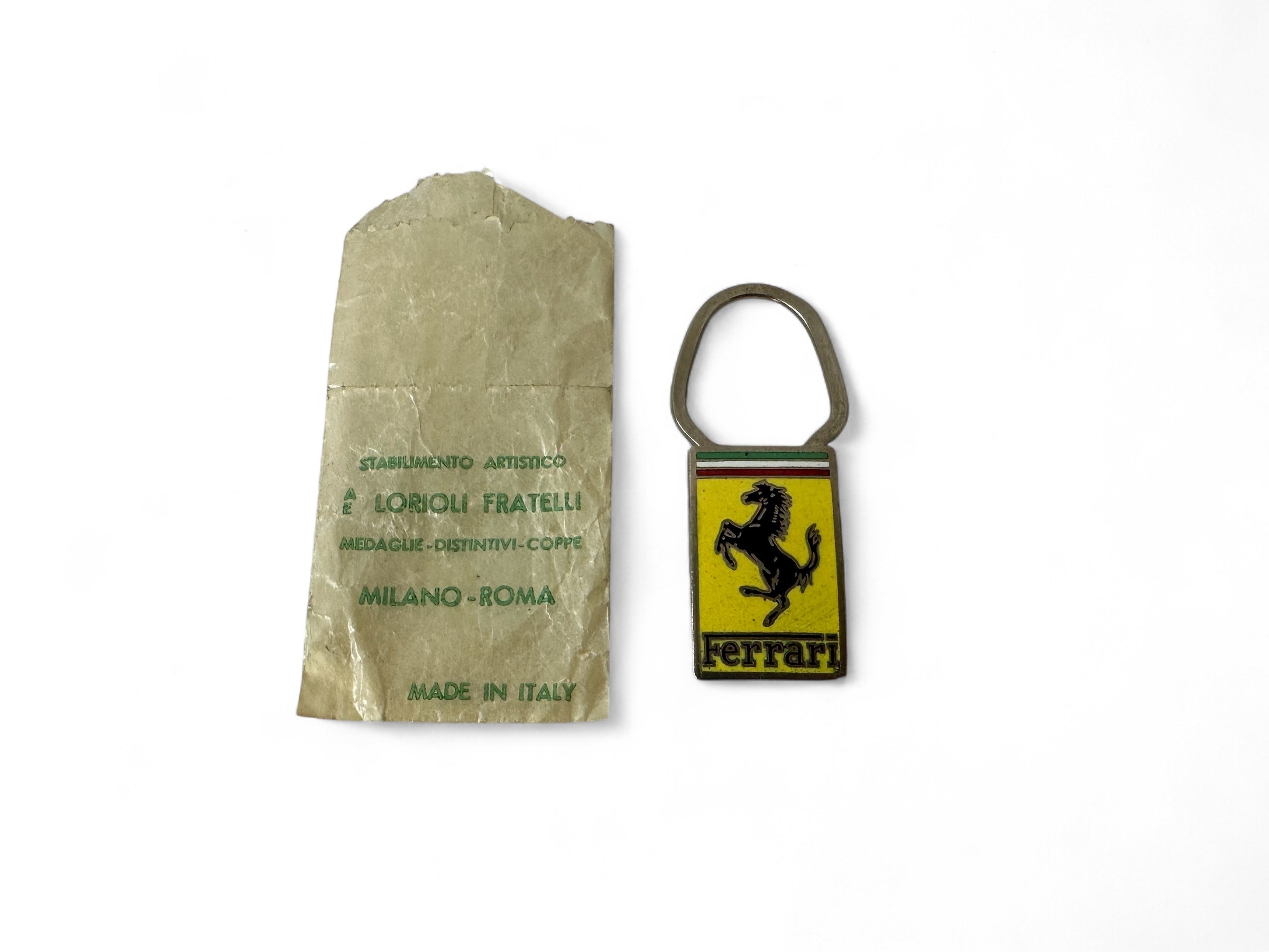 Ferrari A.E.Lorioli Keychain, Keyfob 1980’s - In Paper Bag
