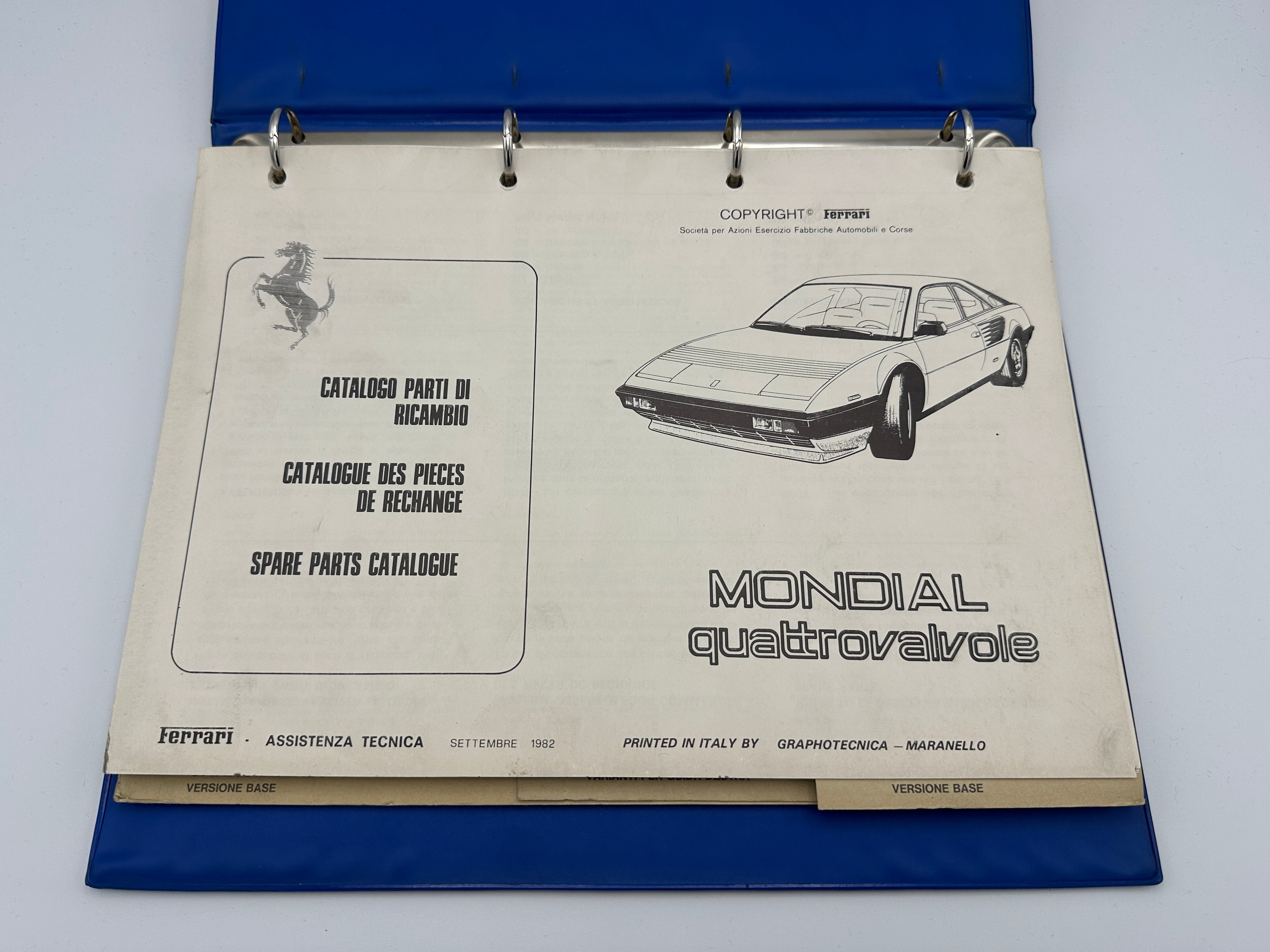 Ferrari Mondial QV Quattrovalvole Spare Parts Catalogue - September 19
